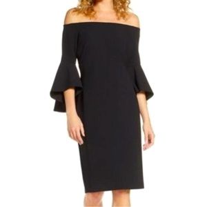 Chelsea28 Off The Shoulder Bell Sleeve Dress Black - 0